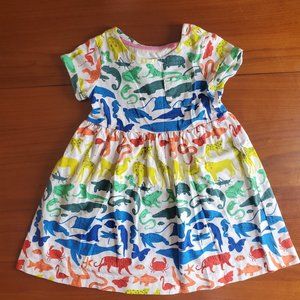 Mini Boden Kids' Rainbow Animals Fun Jersey Dress, Multi